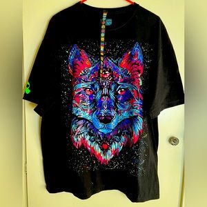 Wolf T Shirt Adult XL Large Esquizo New No Tags Colorful